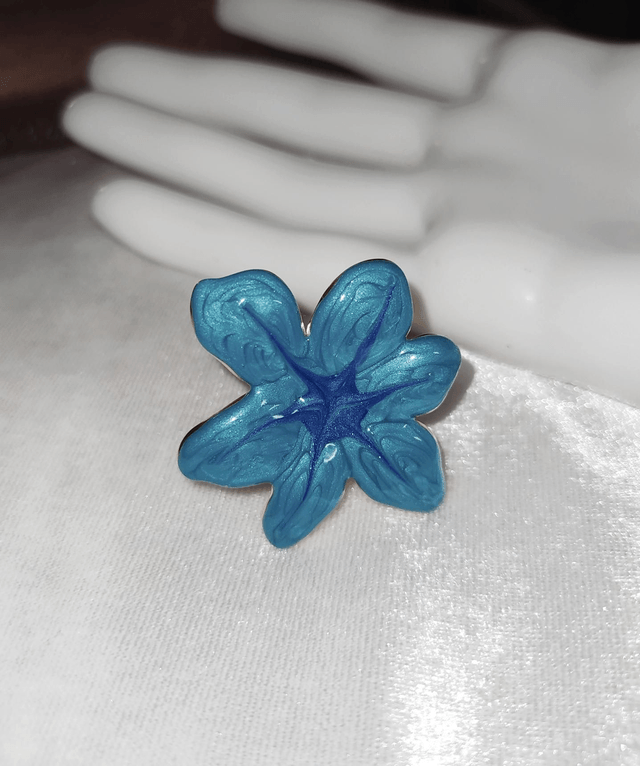 Bague Fleur vert turquoise