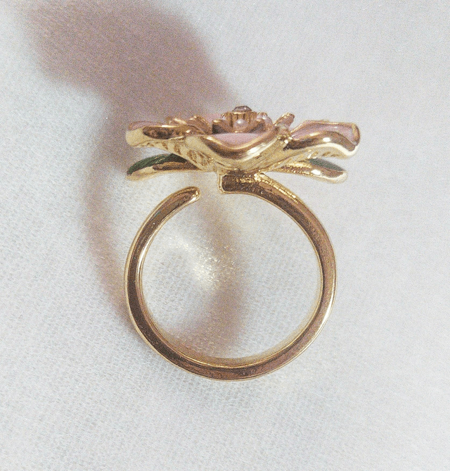 Bague fleur rose