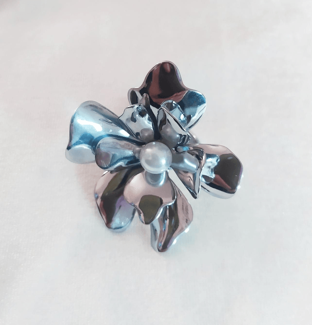 Bague fleur Grise 